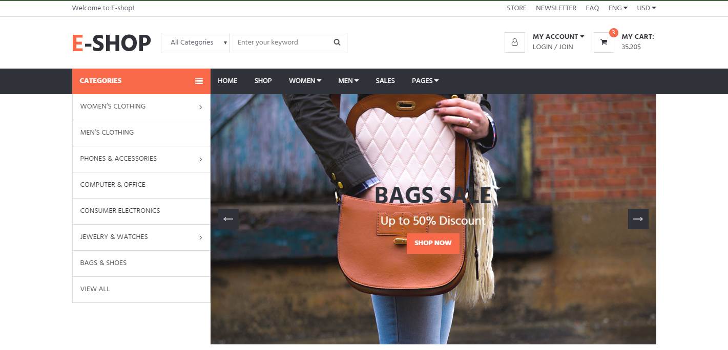 Ecommerce Website Sidebar Design