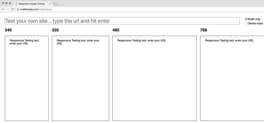 Matt Kersley Responsive Web Design Testing Tool