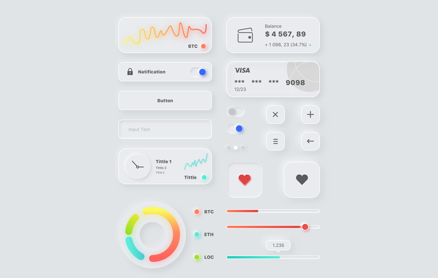 Free Neumorphic UI Kit