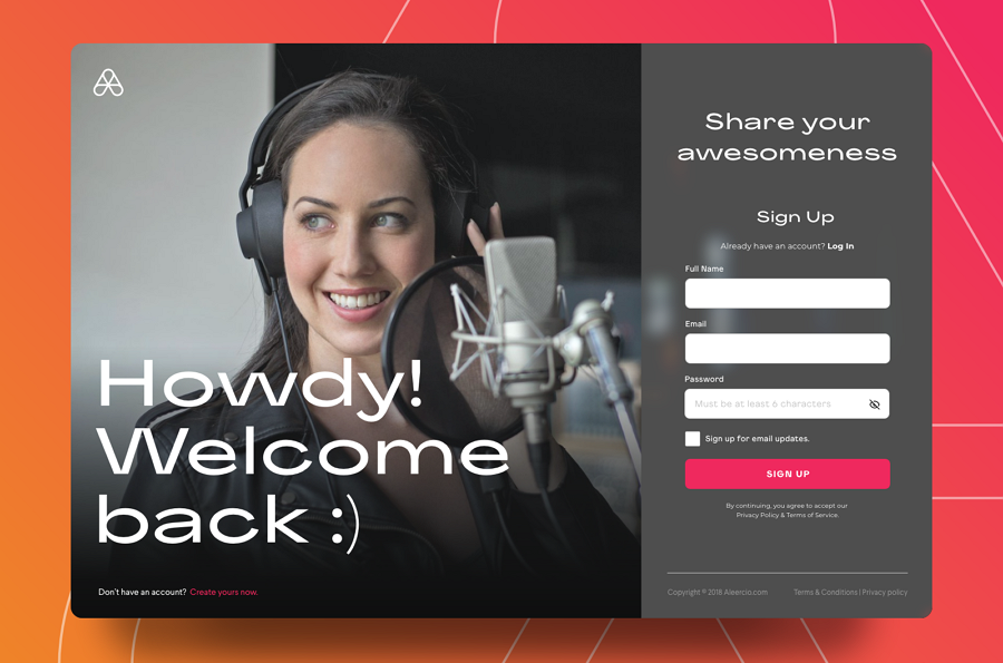 Signup Screen Freebie