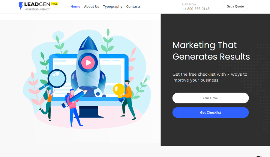 Free Marketing Agency Website Template