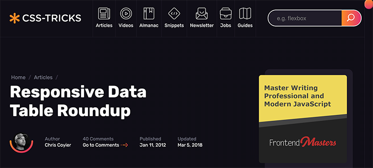 Responsive Data Table Roundup