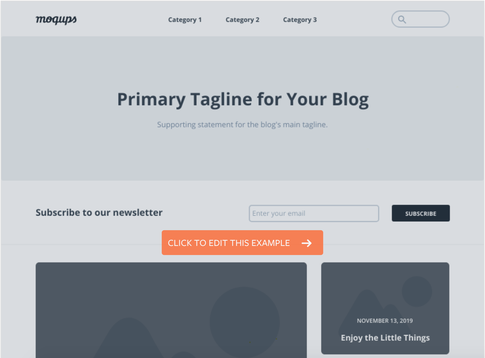 Blog landing page template