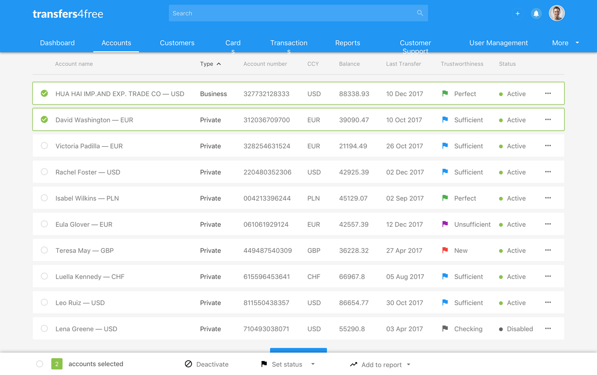 Table UI Design